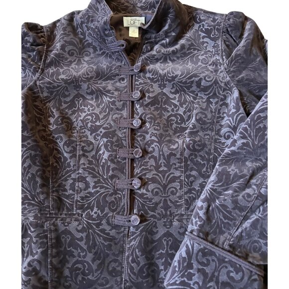 Ann Taylor Loft Velvet Blazer Plum Color Size 12 - Picture 2 of 11